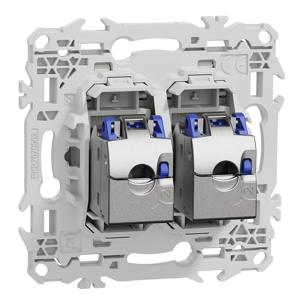 Odace prise double RJ45 cat.6a STP blanc